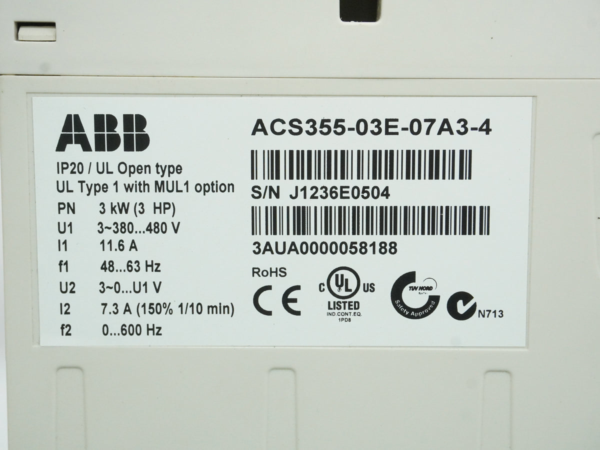 Abb ACS355-03E-07A3-4 Variable Frequency Drive
