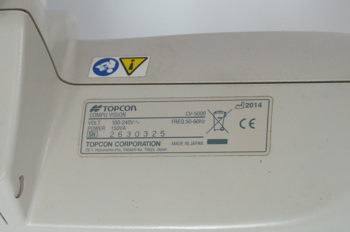 Topcon CV-5000 PRO Digital Phoropter Refractor w/ Compu-Vision Power Supply