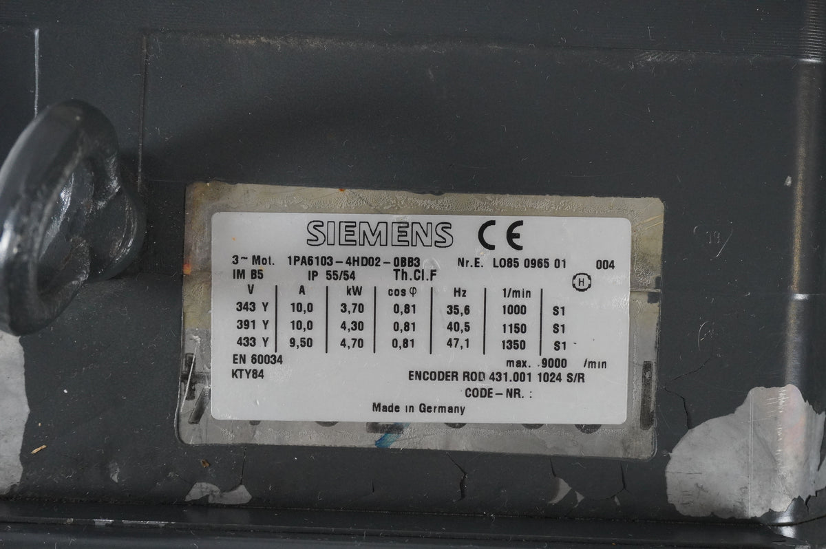 Siemens 1PA6103-4HD02-0BB3 3~ AC Motor IM B5 IP55/54