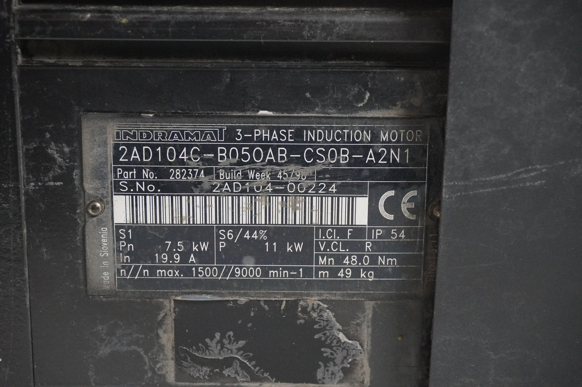 Indramat 2AD104C-B050AB-CS0B-A2N1 3-Phase Induction Motor