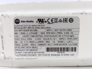 Ab MPF-B330P-MJ72BA Kinetix MP-Series MPF 480V AC Rotary Servo Motor Series A
