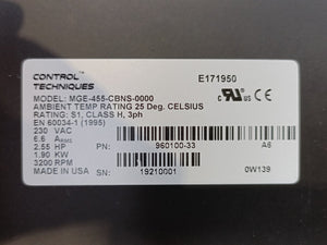 Control Techniques 960100-33 MGE-455-CBNS-0000 Servo Motor