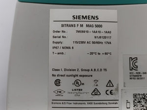 Siemens 7ME65202YC122AA1 Electromagnetic Flow Sensor W/ 7ME6910-1AA10-1AA0