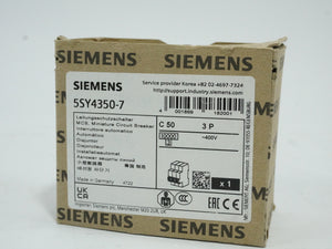 Siemens 5SY4350-7 5SY4350-7 MCB Miniature Circuit Breaker C50 3P