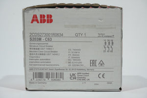 Abb 2CDS273001R0634 S203M - C63 Miniature Circuit Breaker