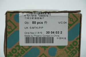 Phoenix Contact 30 04 03 2 UK 5-MTK-P/P Terminal Blocks Batch of 50pcs.