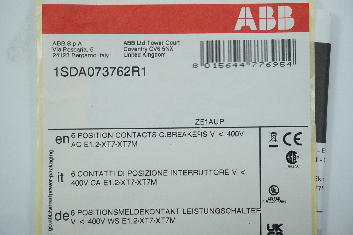Abb 1SDA073762R1 ZE1AUP 6 Position Contacts Circuit Breaker