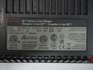 Ingersoll Rand BC1161 IQV40 Series Li-ion Charger Cordless BC1161