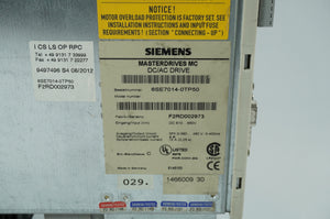 Siemens 6SE7014-0TP50 Masterdrives MC DC/AC Drive