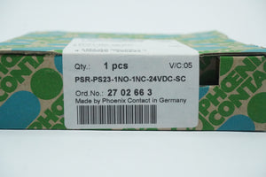 Phoenix Contact 27 02 66 3 PSR-PS23-1NO-1NC-24VDC-SC Safety Relay