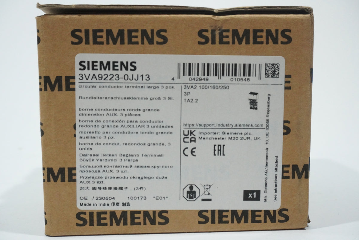 Siemens 3VA9223-0JJ13 Circular Conductor Terminal Large 3 pcs