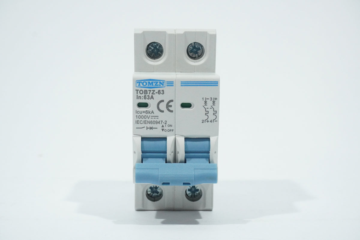 TOMZN TOB7Z-63 DC-MCB TOB7Z-63 2P 63A DC1000V Miniature Circuit Breaker