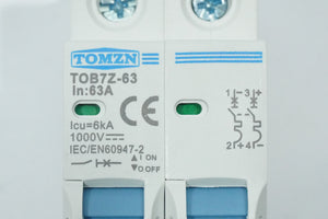 TOMZN TOB7Z-63 DC-MCB TOB7Z-63 2P 63A DC1000V Miniature Circuit Breaker