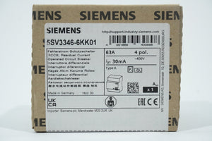 Siemens 5SV3346-6KK01 Residual Current Operated Circuit Breaker