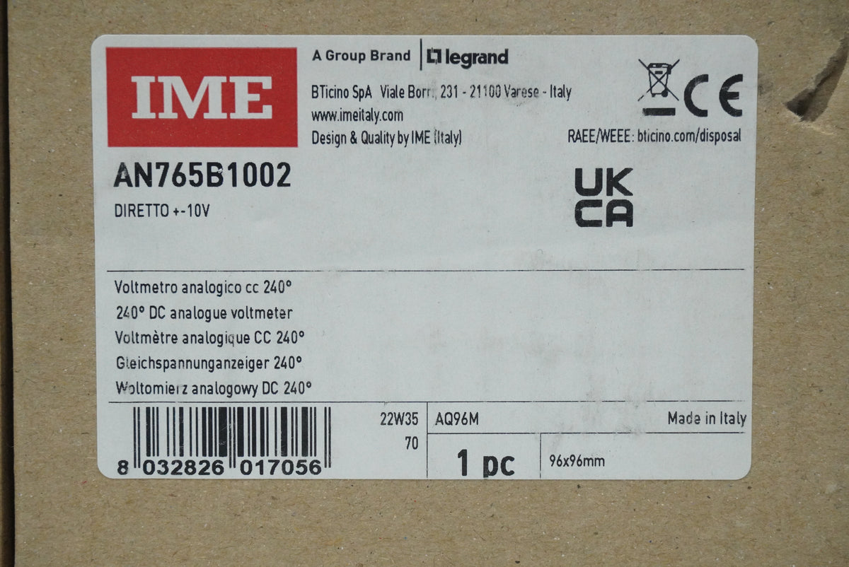 Ime AN765B1002 AQ96M DC Analogue Voltmeter