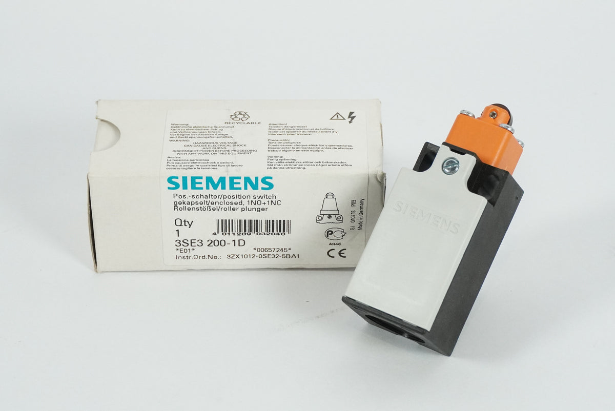 Siemens 3SE3 200-1D Position Switch Enclosed Roller Plunger 1NO+1NC