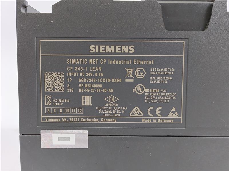 Siemens 6GK7343-1CX10-0XE0 Communications Processor CP 343-1
