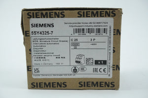 Siemens 5SY4325-7 5SY4325-7 MCB Miniature Circuit Breaker C25 3P
