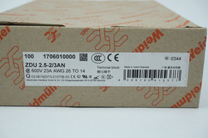 Weidmüller 1706010000 ZDU 2.5-2/3AN Terminal Block Batch 66pcs.