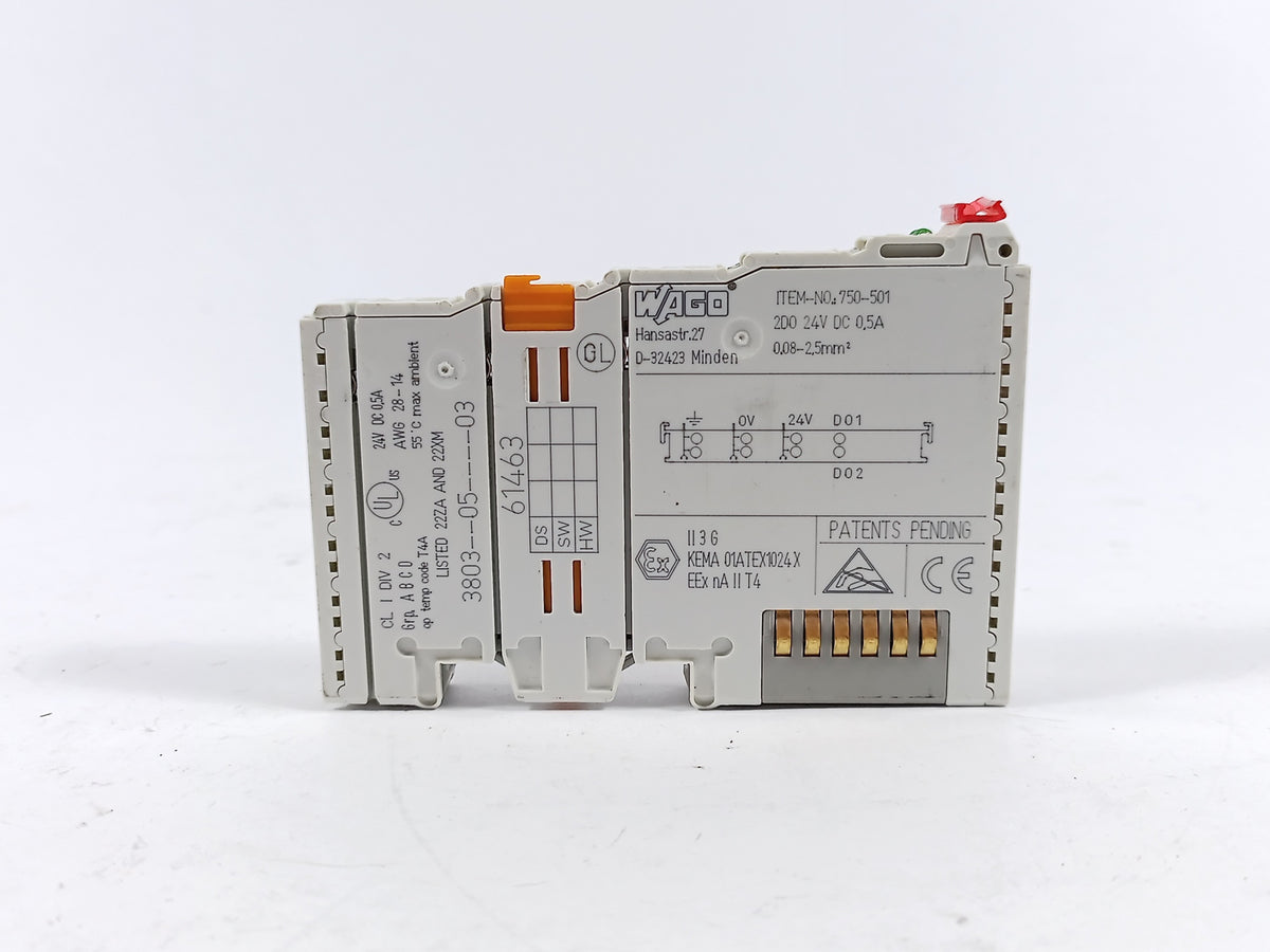Wago 750-501 2-channel Digital Output Module I/O-System 750 2DO 24VDC 0,5A