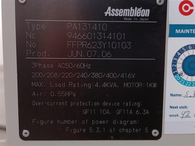 Assembleon Topaz  II 946601314101 PA131410 SMT Pick and Place with, Feeders