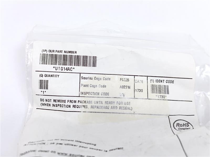SOURIAU UTG14AC Cable Clamp, w/ Strain Relief, Size 14