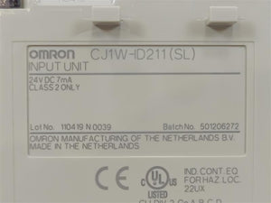 OMRON CJ1W-ID211 Input Unit ID211 24V DC 7mA w/ CJ-WM01-18P