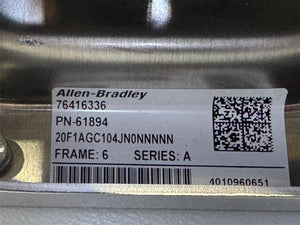 AB 20F1AGC104JN0NNNNN Ser. A. AC Drive 400VAC, 3Phase, 104A, 55kW