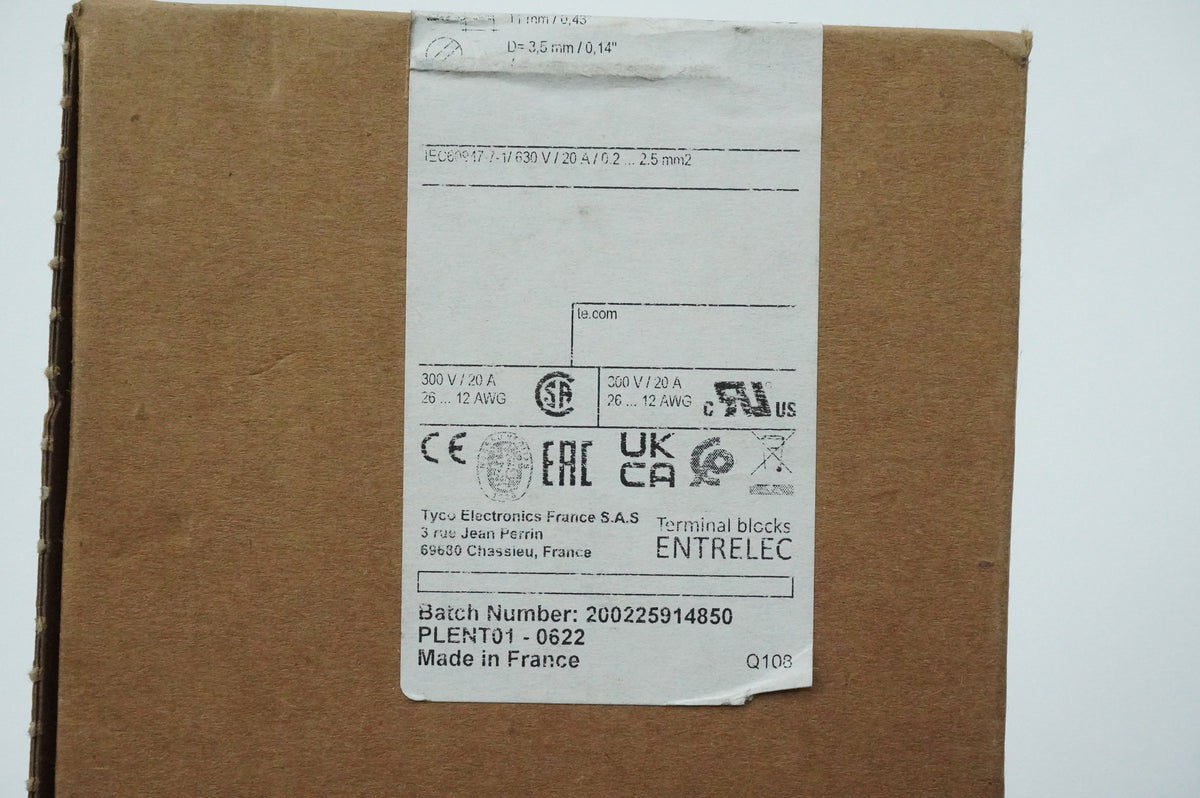 TE Connectivity 1SNK705331R0000 ZK2.5-S-4P-OR Terminal Block Batch 50 pcs.