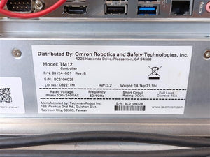 OMRON RT6-1001301 TM12 Industrial Robot w/ 69124-001 Controller, used for test