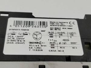 Siemens 3RV1011-1DA10 Sirius Circuit breaker E01