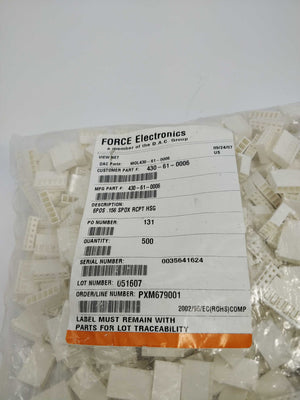 Force Electronics 430-61-0006 Connector housing 500pcs