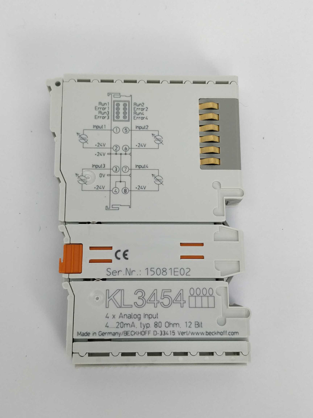 Beckhoff KL3454 4 x analog input 4...20mA typ 80Ohm 12Bit
