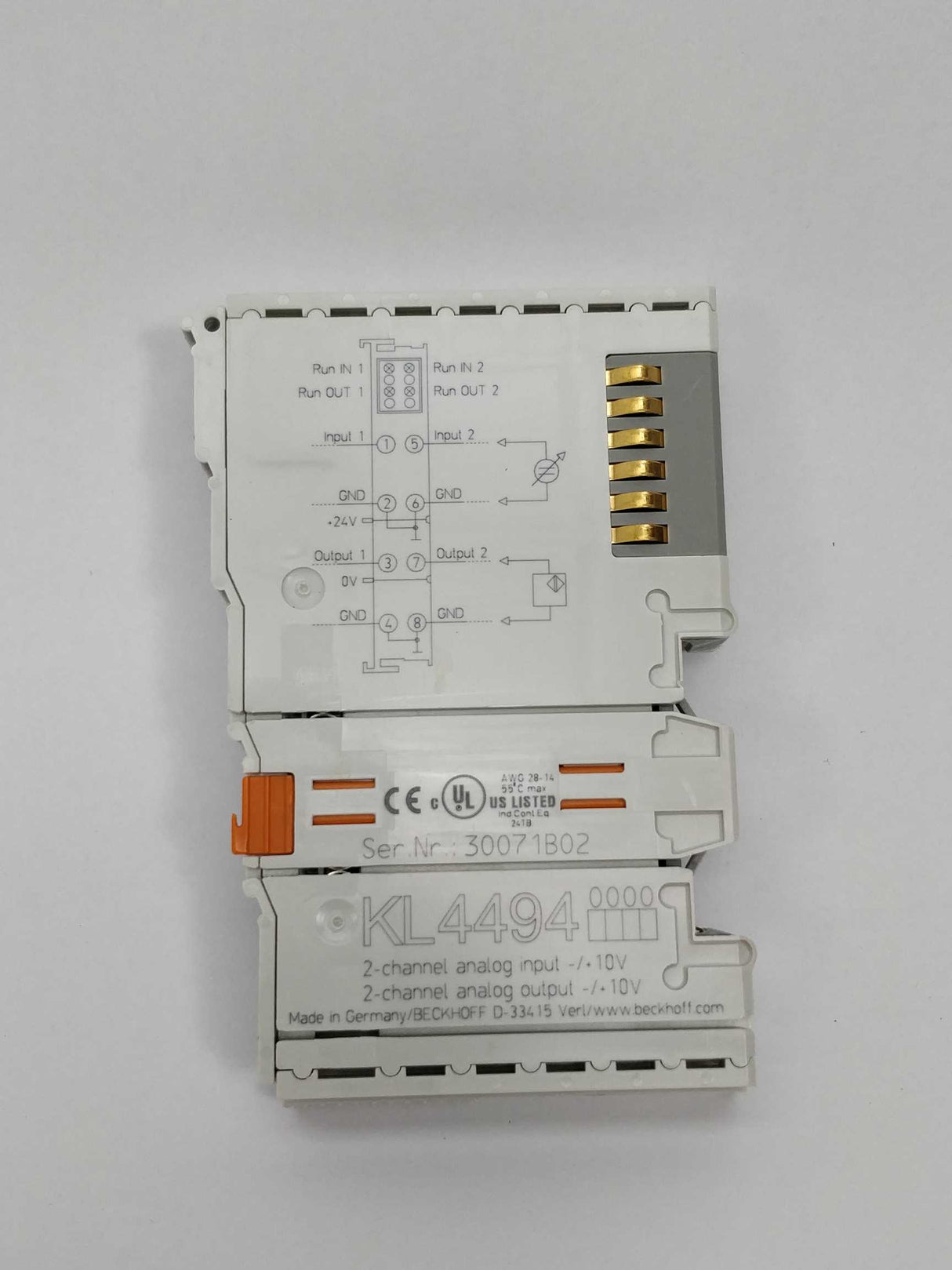 Beckhoff KL4494 2-channel analog input + 2-channel analog output