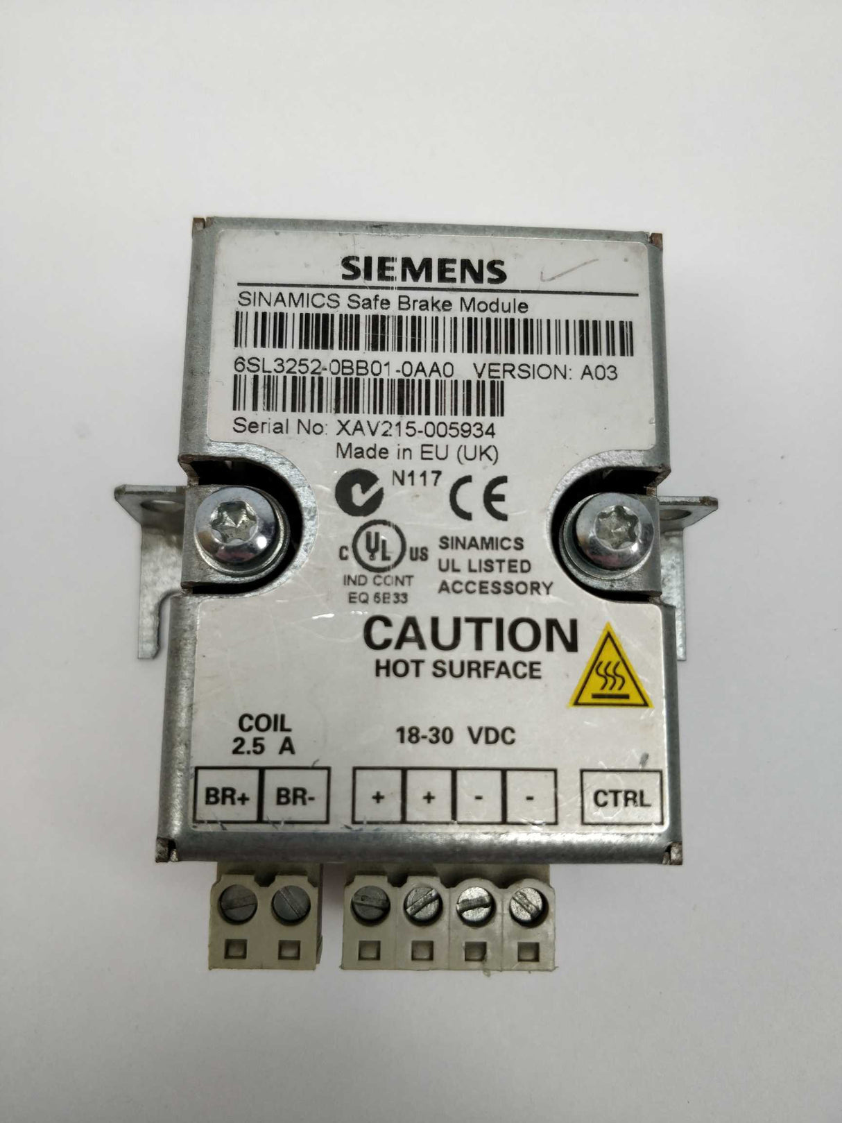 Siemens 6SL3252-0BB01-0AA0 Sinamics safe brake module verA03