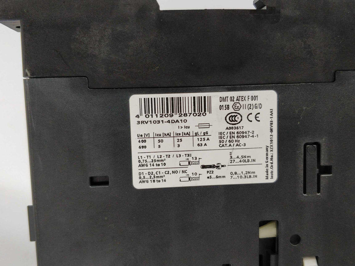 Siemens 3RV1031-4DA10 Circuit breaker