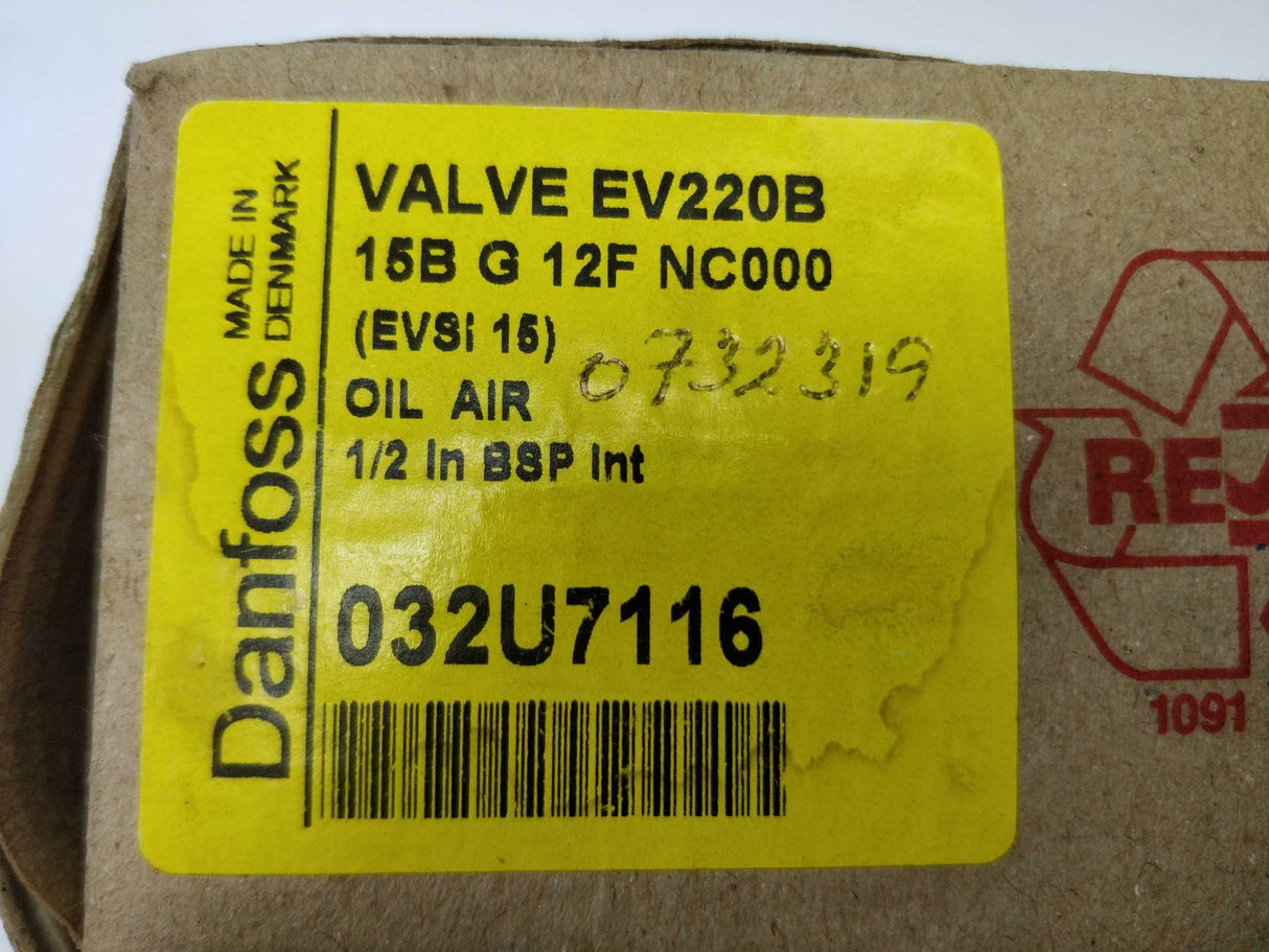 Danfoss 032U7116 Valve EV220B 15B G 12F NC000