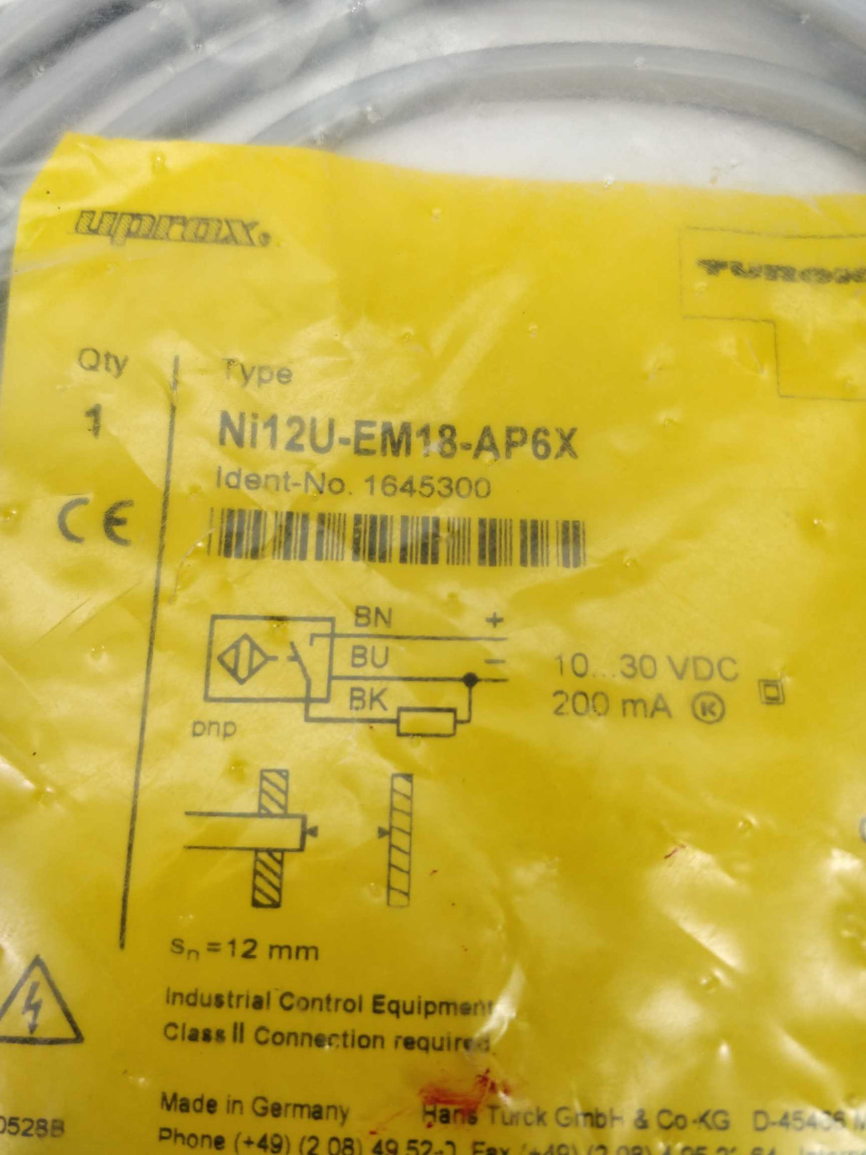 Turck 1645300 Inductive sensor Ni12U-EM18-AP6X