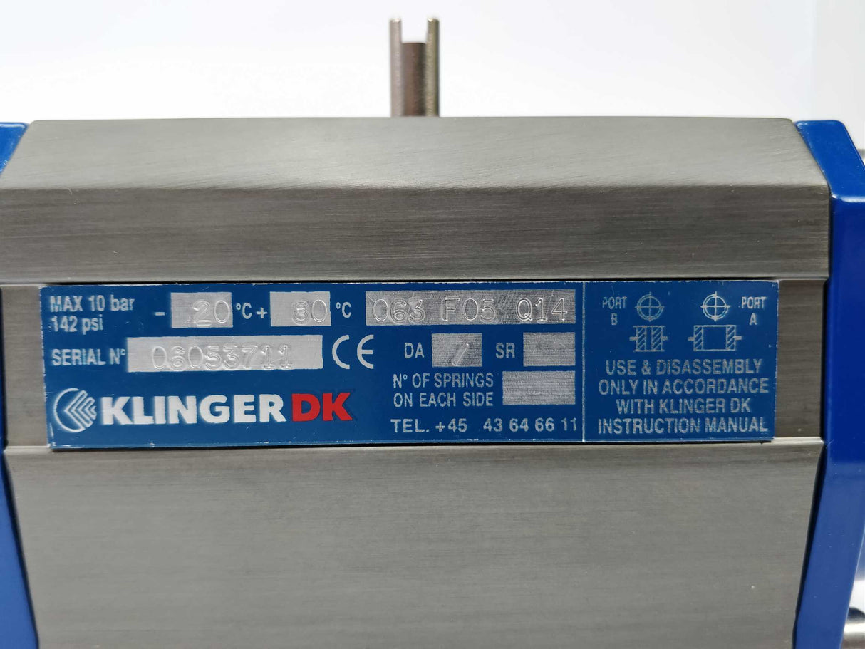 Klinger 063 F05 Q14 Rotary actuator