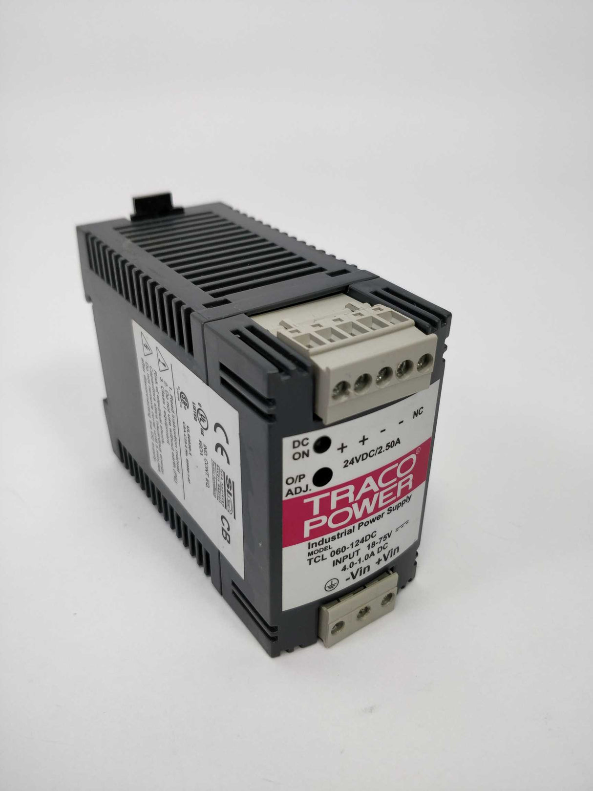 Traco Power TCL 060-124DC Industrial Power Supply 24VDC/2.5A, Input 18-75V