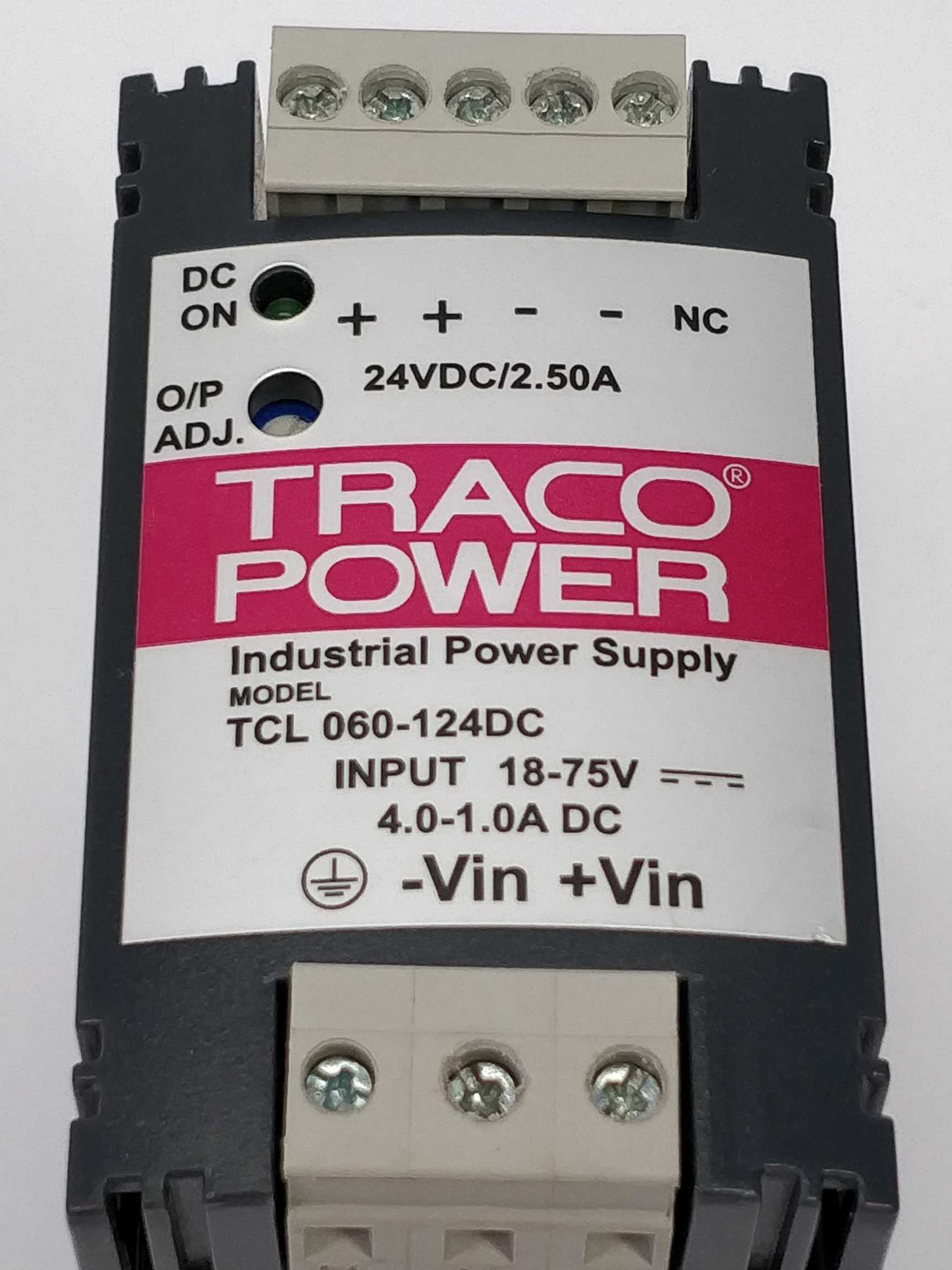 Traco Power TCL 060-124DC Industrial Power Supply 24VDC/2.5A, Input 18-75V