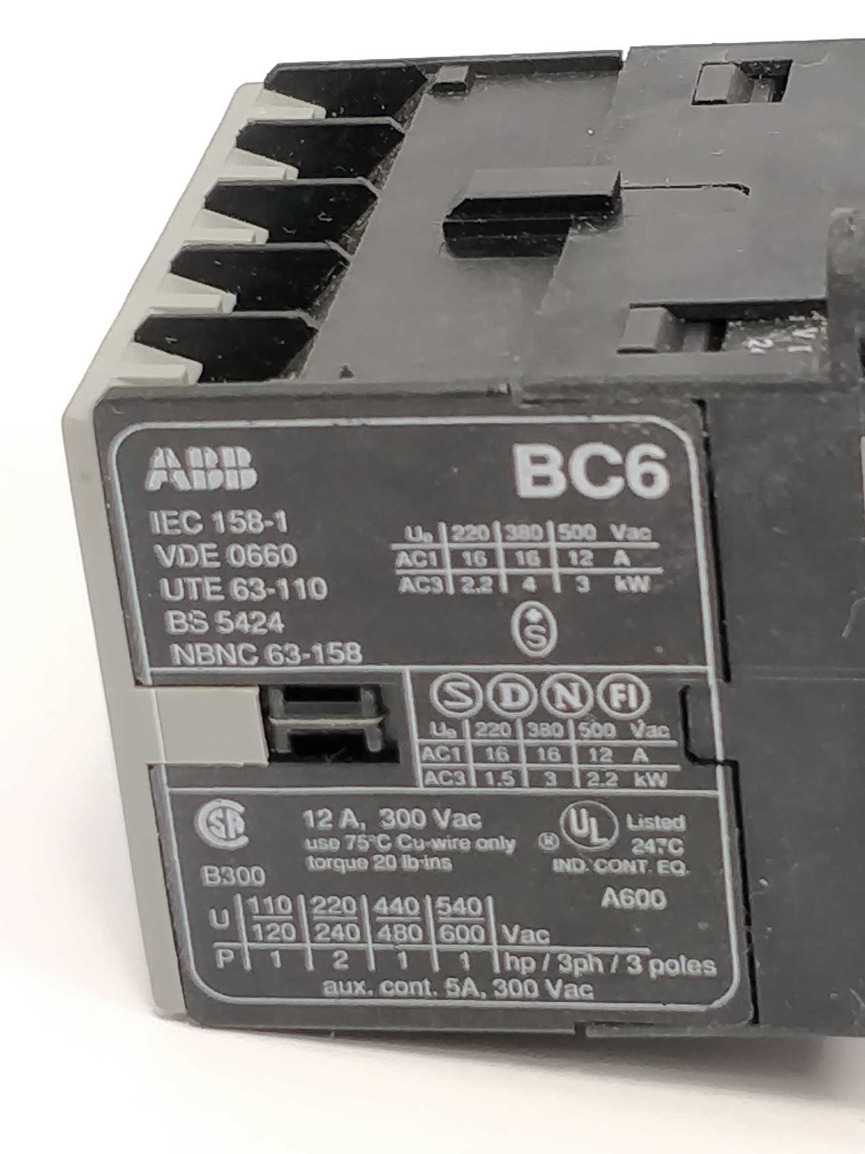 ABB BC6-30-10 Mini contactor 12A, 300VAC