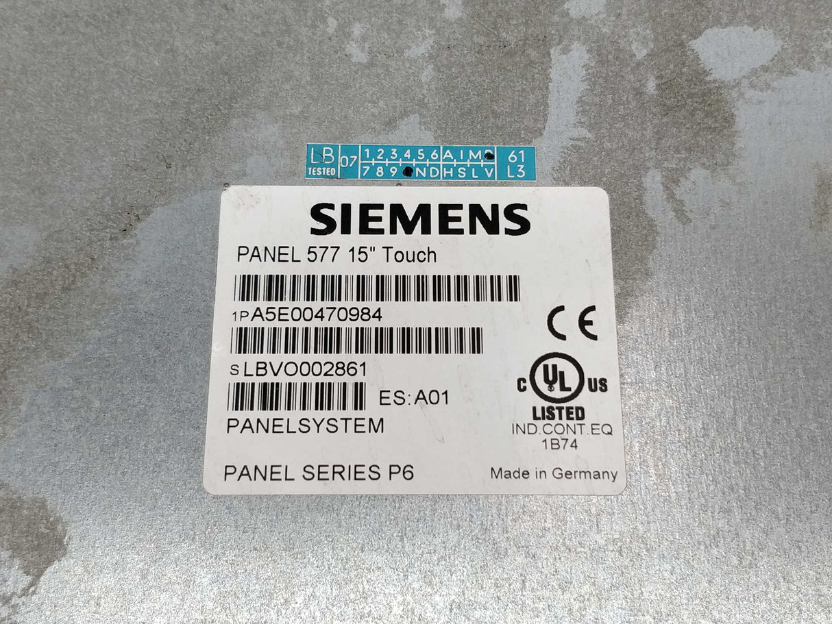 Siemens A5E00470984 Simatic panel PC 577 15" touch