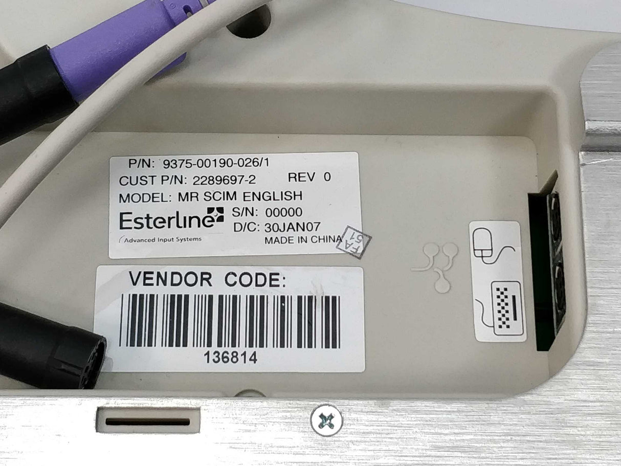Esterline 2275752 Scan Control module And Mouse PN: M-SBK101