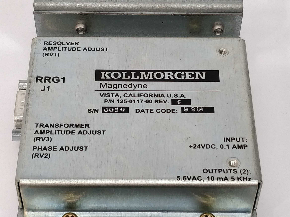 KOLLMORGEN RRG1 Magnedyne 125-0117-00 Rev. C Transformer
