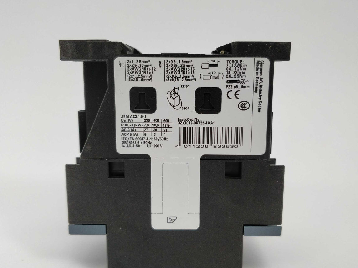Siemens 3RT2028-1AP00 Power contactor E02