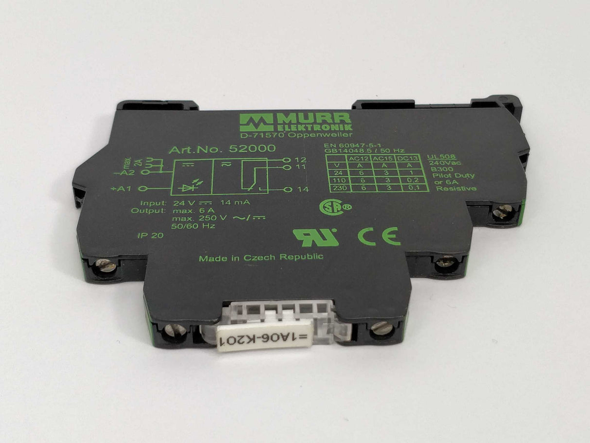 Murr 52000 Miro 6.2 24VDC-1U output relay 5 Pcs