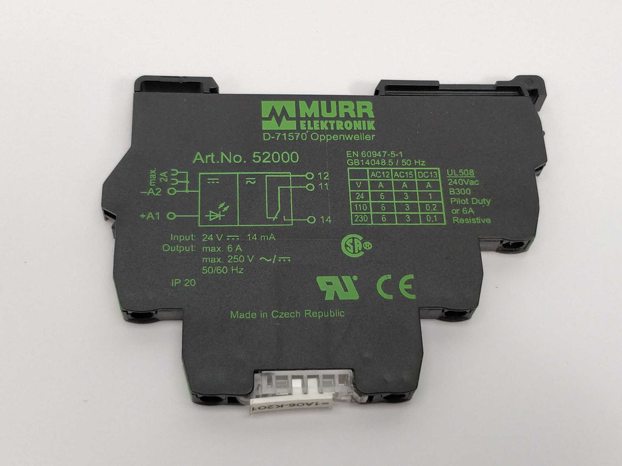 Murr 52000 Miro 6.2 24VDC-1U output relay 5 Pcs