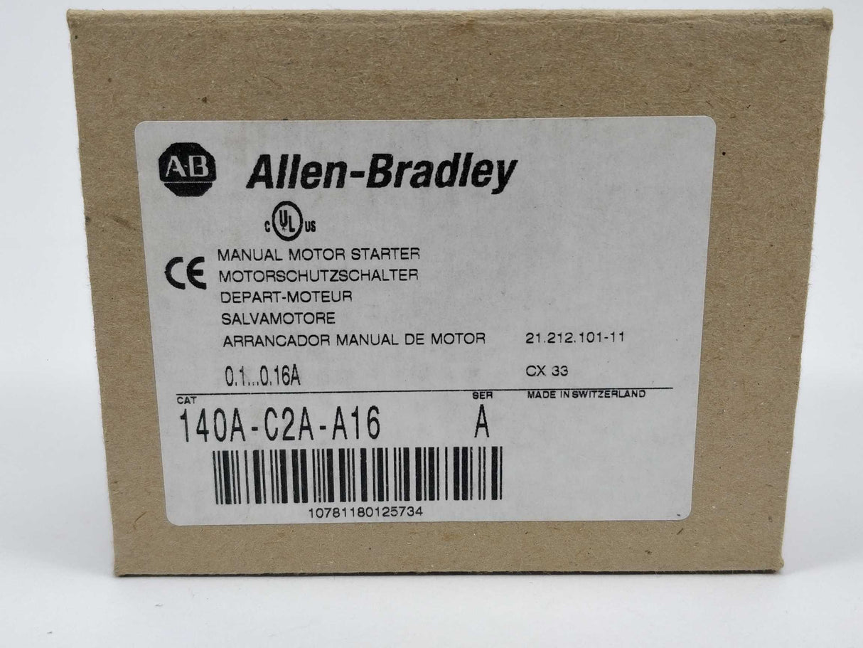 AB 140A-C2A-A16 Manual Motor Starter, Ser. A
