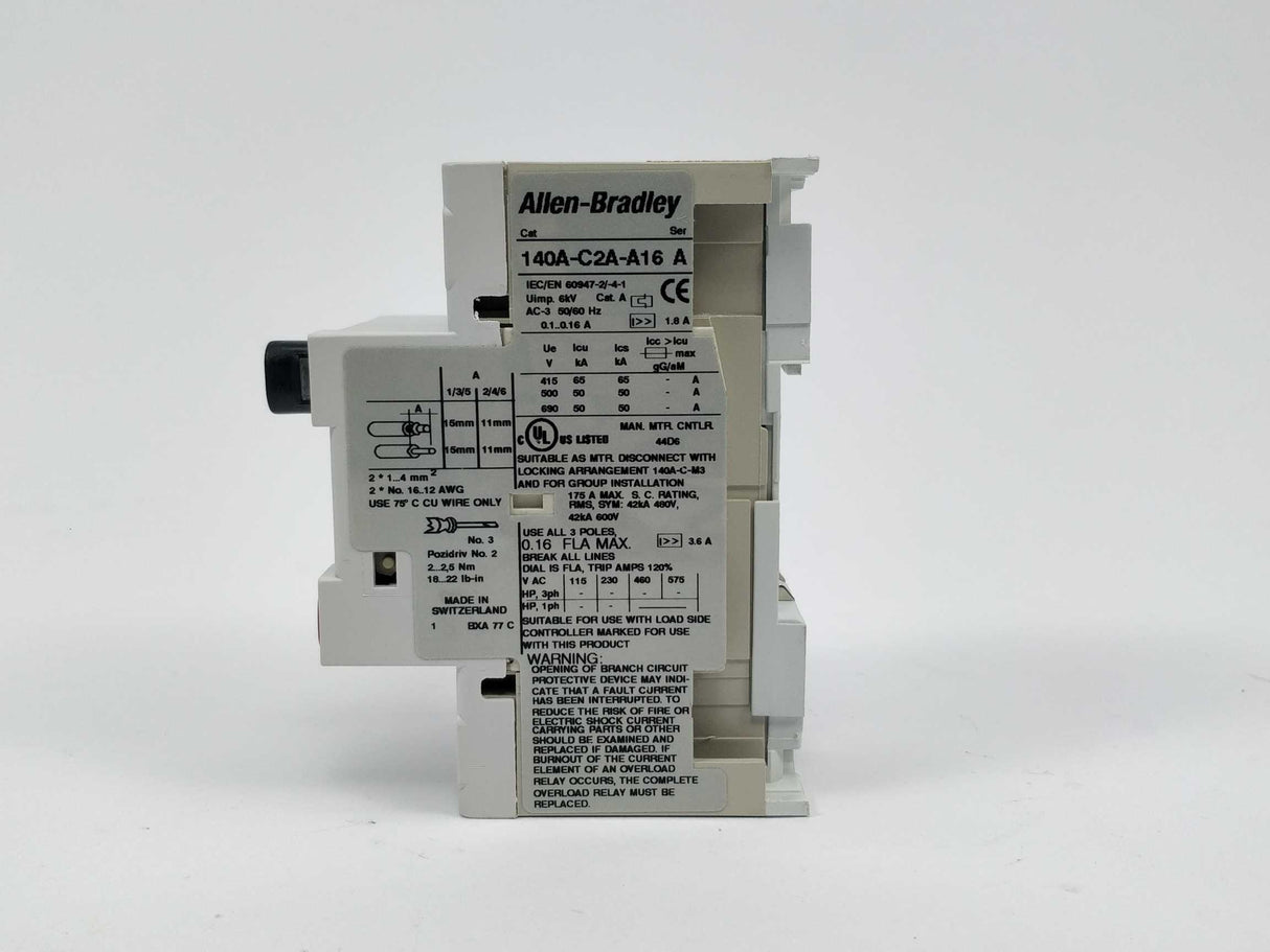 AB 140A-C2A-A16 Manual Motor Starter, Ser. A